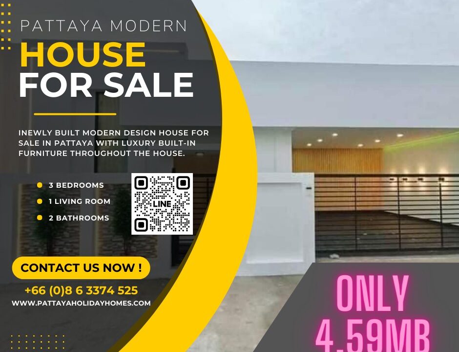 Pattaya Modern Style Pool Villa for Sale 3Beds 2Baths