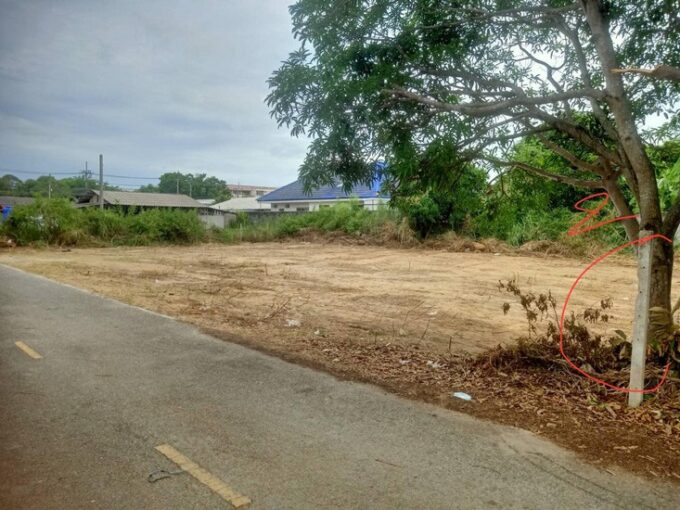 200 Square Wah of land available for purchase in Pattaya, featuring a wide frontage, located in Na Jomtien, in proximity to Sukhumvit, adjacent to golf courses, and numerous tourist attractions in Pattaya.