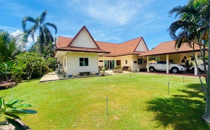 House featuring a spacious private swimming pool on 211 square wah of land, ideally situated in Huai Yai, Pattaya