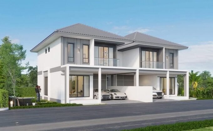 2-storey detached house for sale, Pattaya, Jomtien, in proximity to Jomtien Beach, adjacent to Sukhumvit