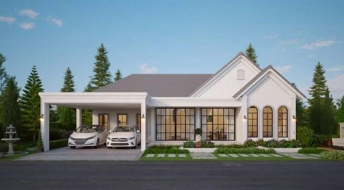 Recently constructed single-story detached residence, contemporary design, featuring 3 bedrooms and 3 bathrooms, situated in a prime location in Huai Yai, close to the EEC