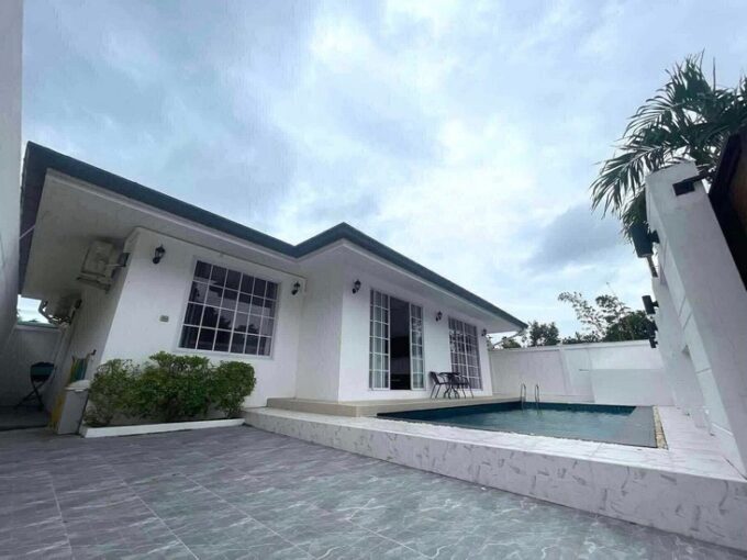 Affordable pool villa for sale in Pattaya, featuring 2 bedrooms and 2 bathrooms